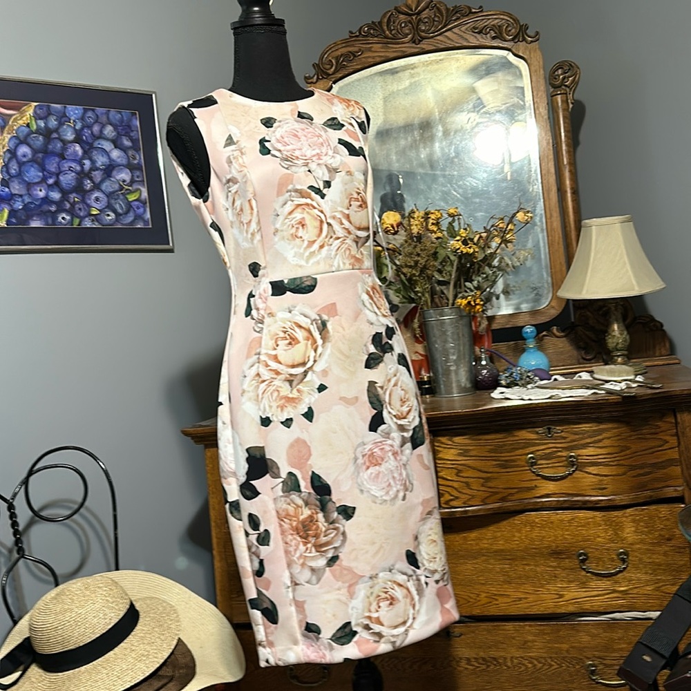 Calvin Klein floral scuba dress